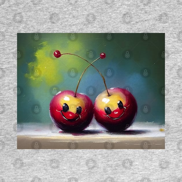 Cute Happy Cherries by Walter WhatsHisFace